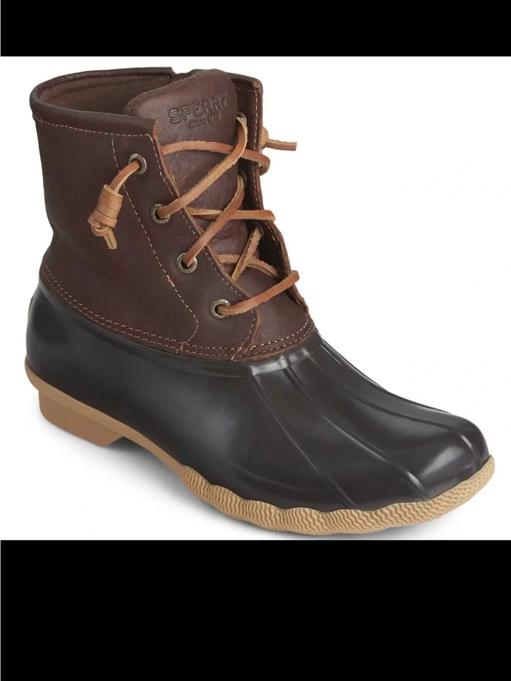 Sperry Women's Saltwater Duck Boot Tan/DK Brown Size 5 1/2 New without tags.
